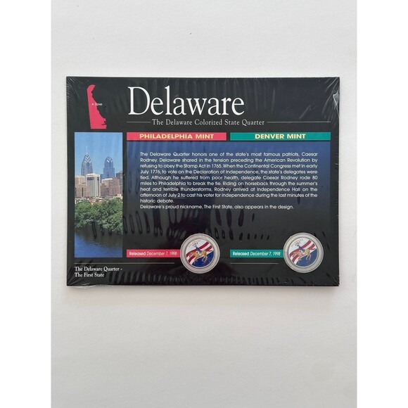 NEW 1999 Delaware Colorized State Mint Quarters (NEW Sealed) - Picture 1 of 2